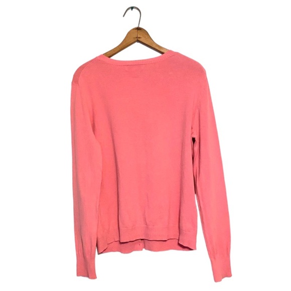 Merona Pink Button Front Cardigan Sweater Long Sleeve Barbie Bubblegum Pink L - Picture 8 of 15